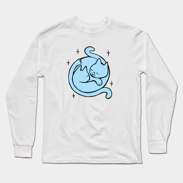 two cats curled up in an embrace Long Sleeve T-Shirt by duxpavlic